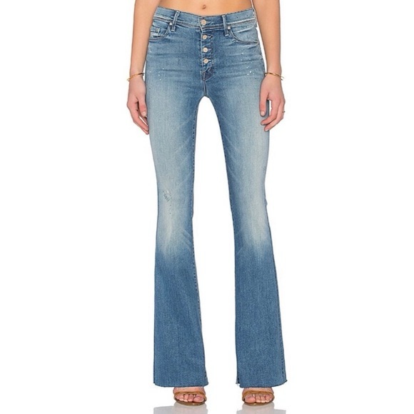 Mother Denim Pixie Cruiser Flare Jeans In Rumor Has It High Rise Stretch